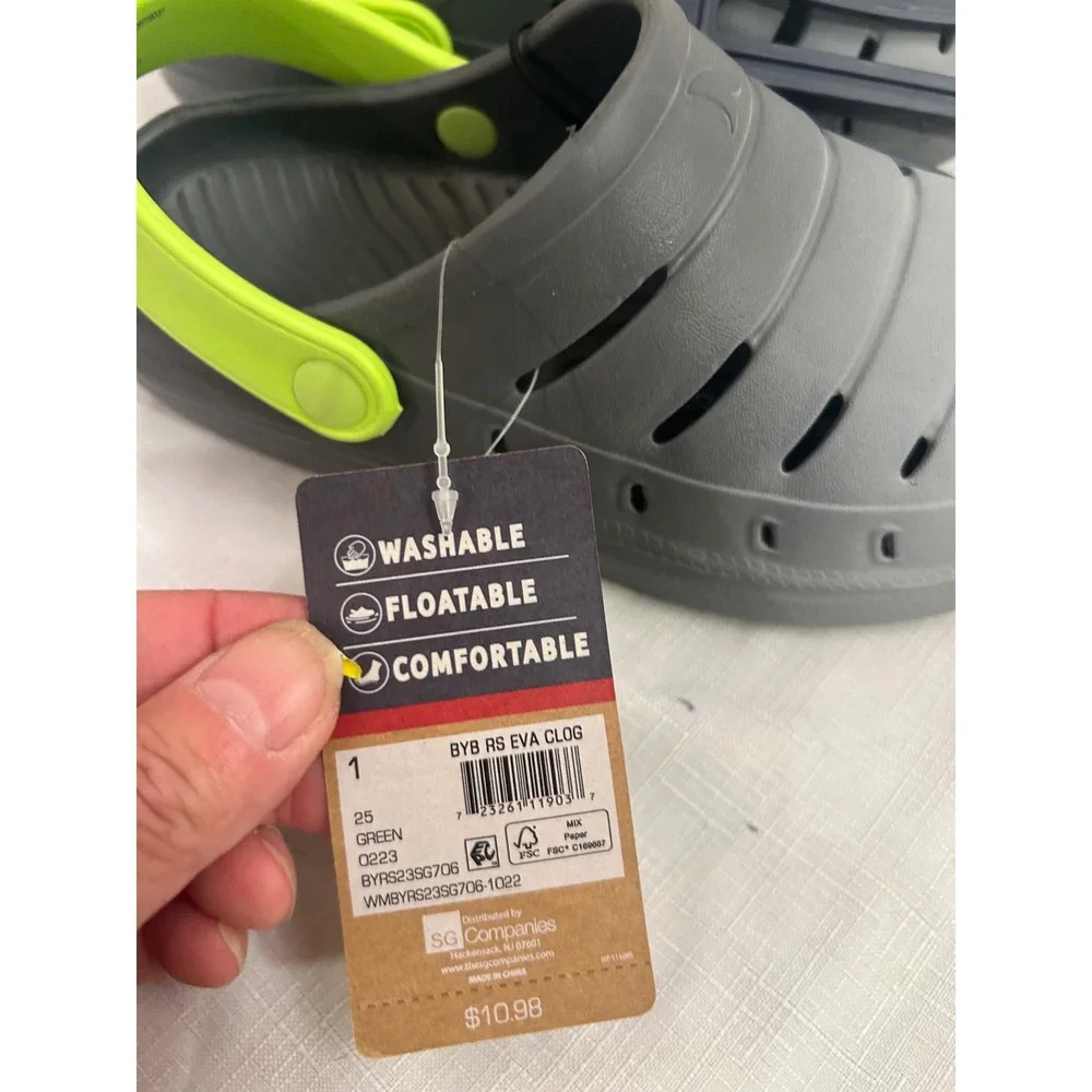 Rugged Shark EVA Clog 1 Green Grey Water Active Lifestyle Kids